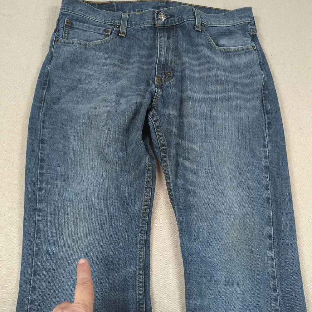 Levis Jeans Mens 36x30 Blue 527 Boot Cut Western Cowboy Distressed
